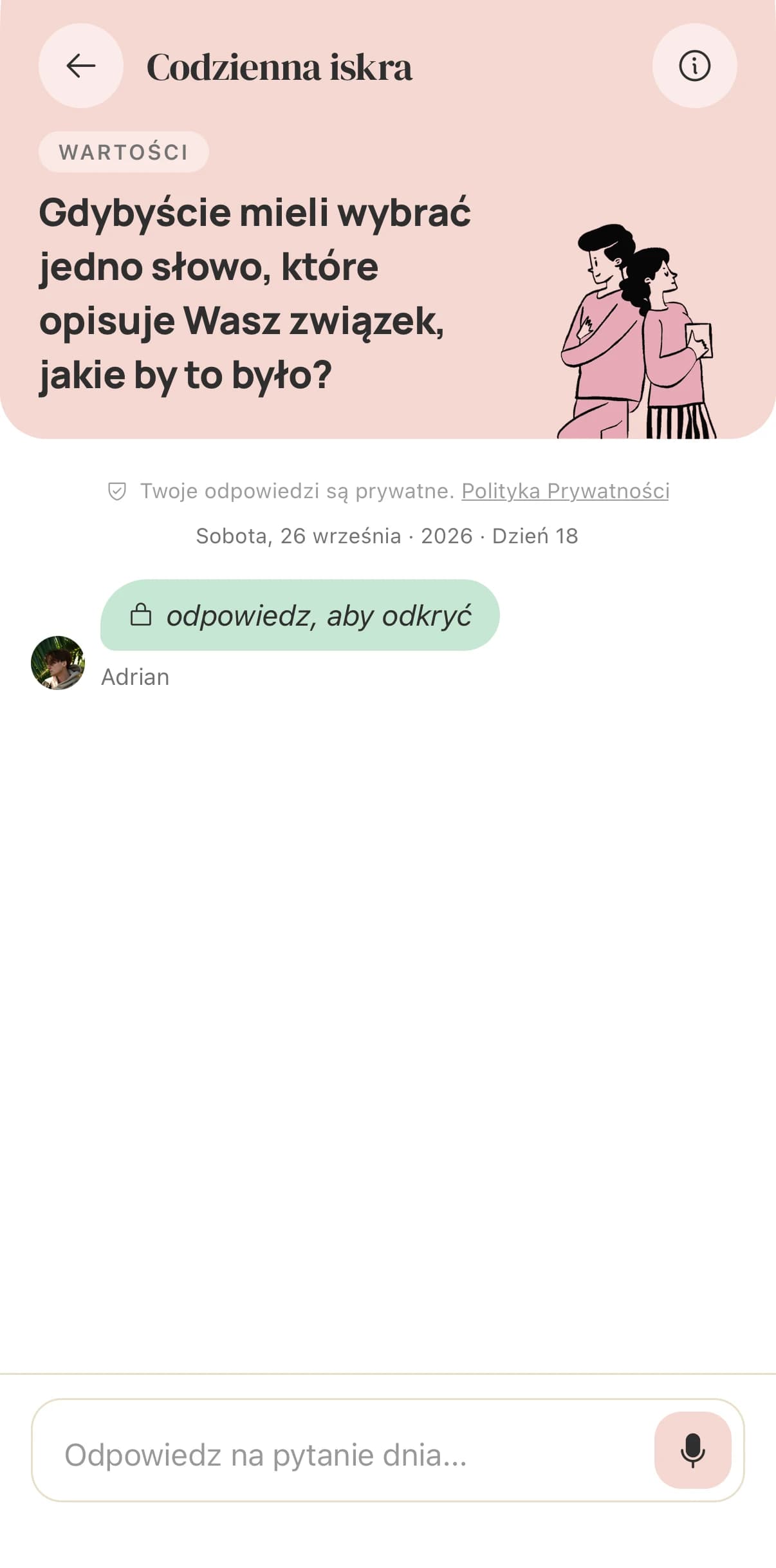 Codzienna iskra: Twoje odpowiedzi są prywatne