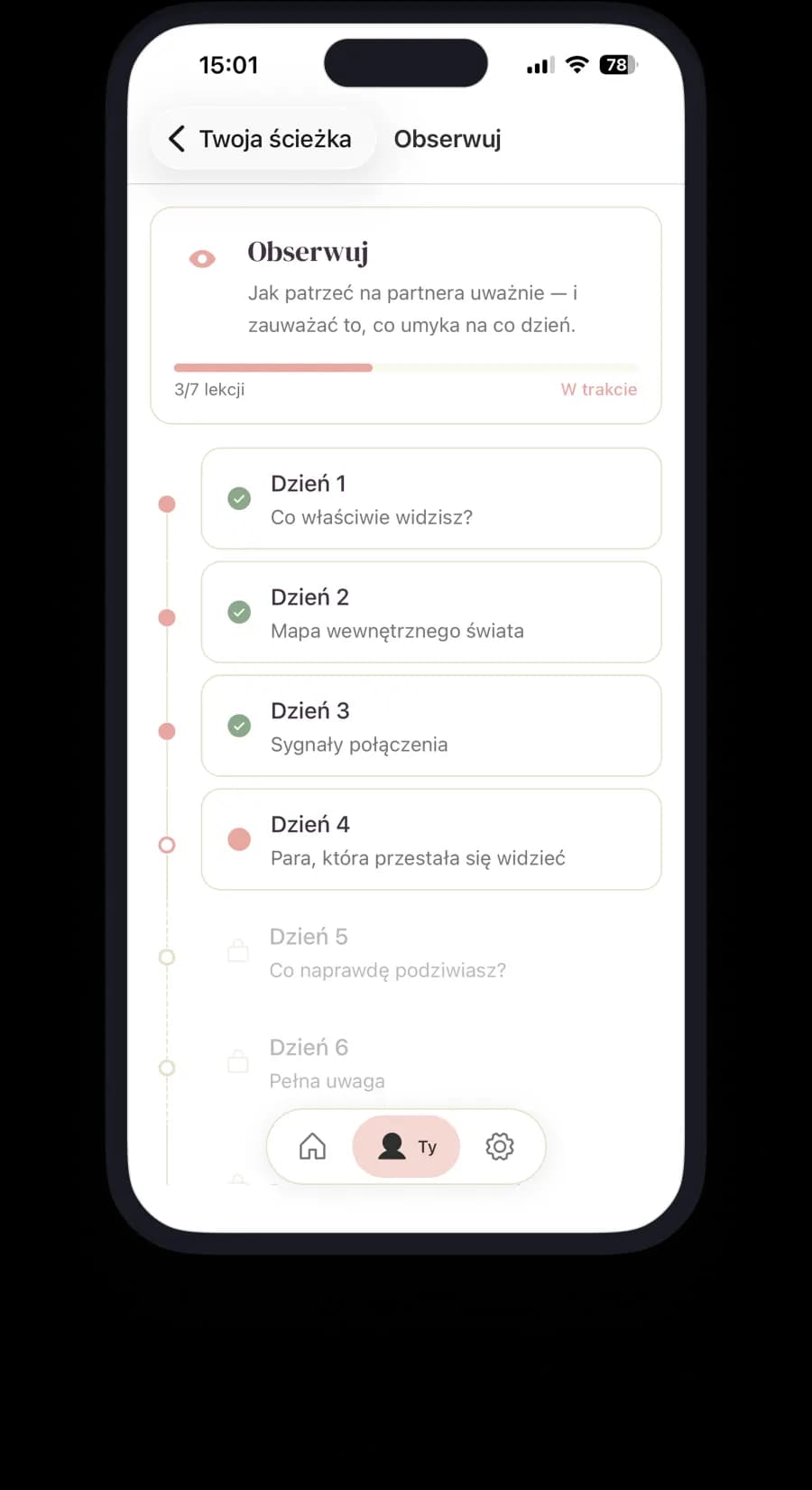 Zrzut ekranu Ścieżki Osobistej